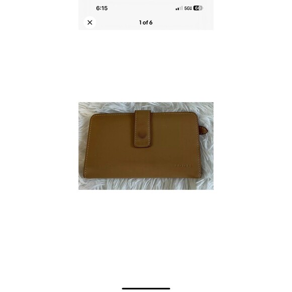 Lodis Small Credit Card Wallet Carmel Brown Leather Bifold Wallet 5.5” x 3” - Picture 1 of 6